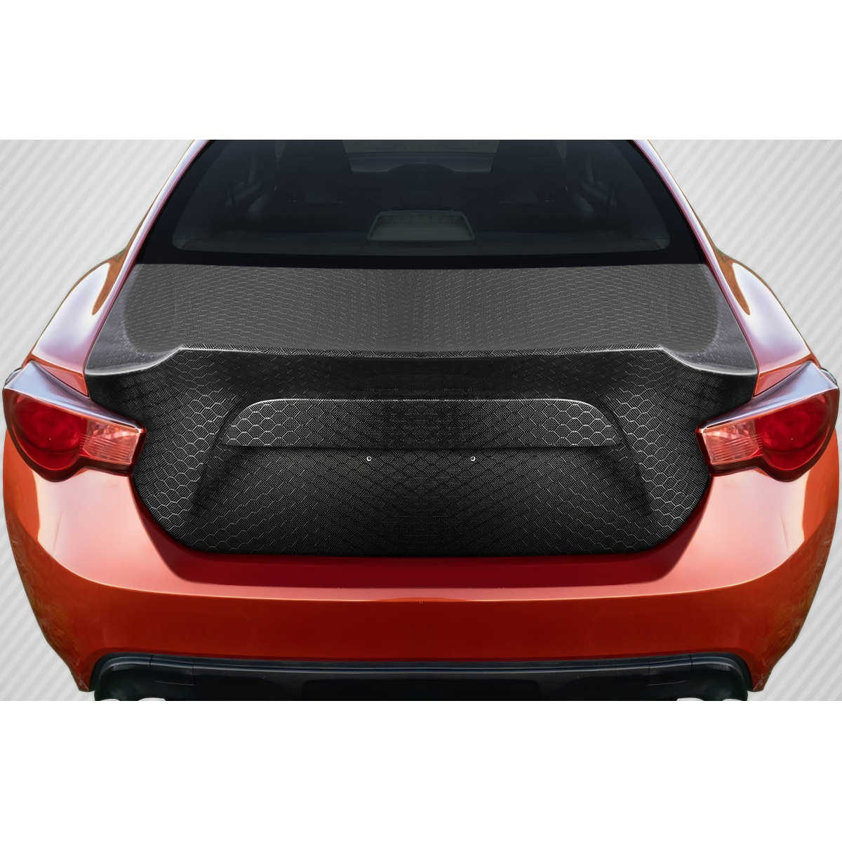 Modify your Subaru BRZ 2013 with our Exterior/Trunks - Rear view of trunk with carbon fiber finish