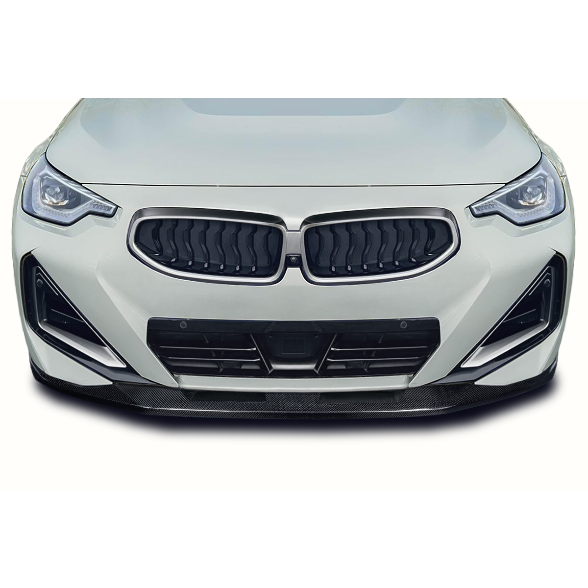 Modify your BMW 2-Series 2022 with our Exterior/Front Lips - Front view with low angle of the front lip