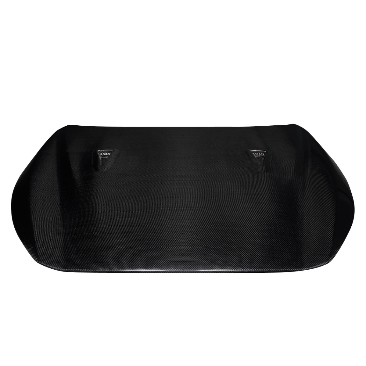 Modify your Infiniti Q50 2014 with our Exterior/Hoods - Top view of a carbon fiber hood part