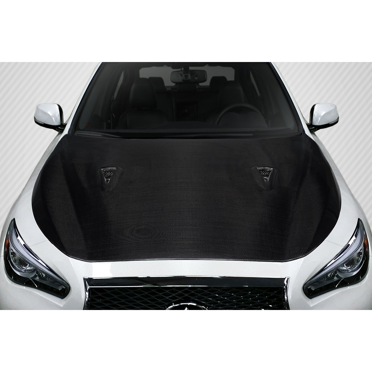 Modify your Infiniti Q50 2014 with our Exterior/Hoods - Viewed from directly above at a slight angle