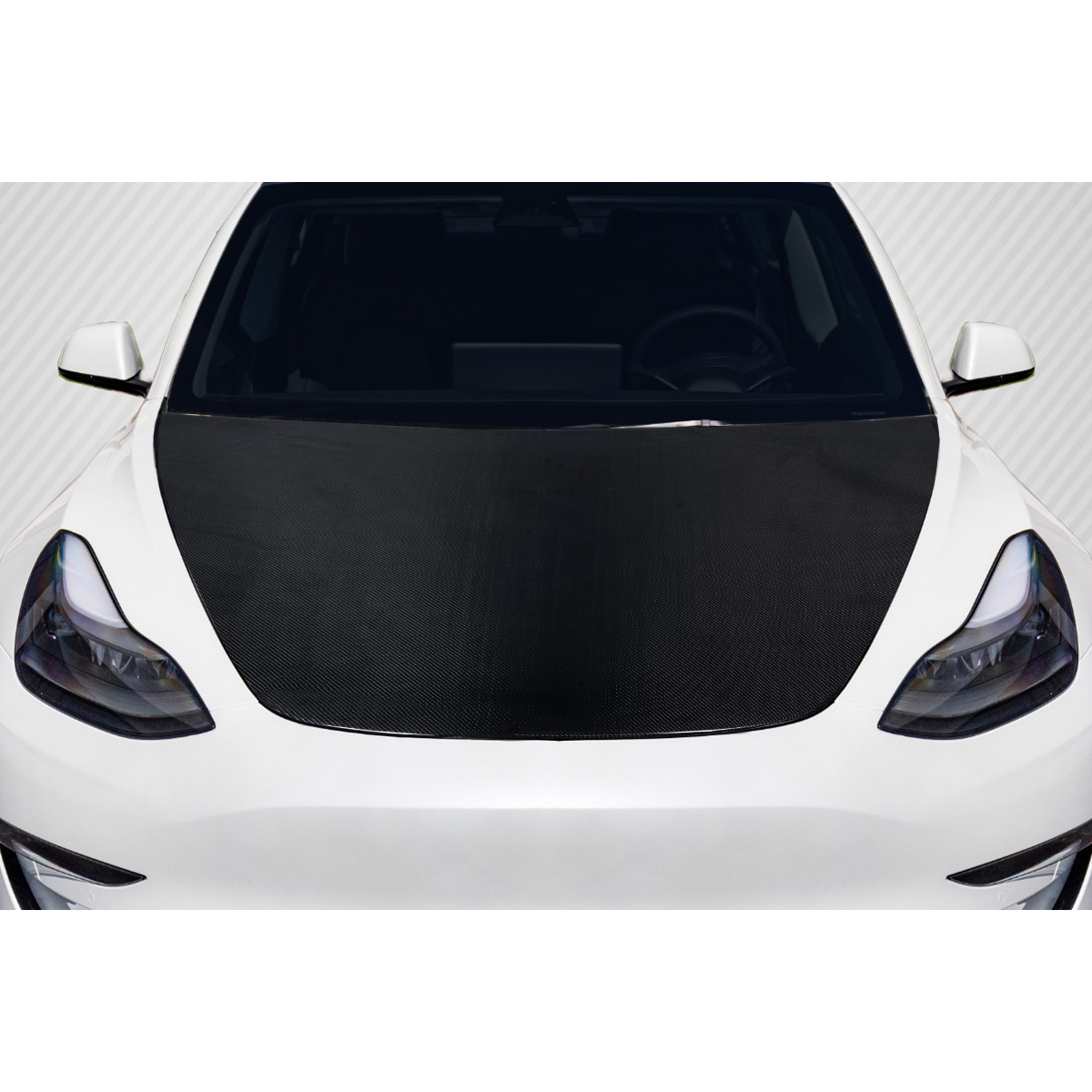 Modify your Tesla 3 2018 with our Exterior/Hoods - Frontal view of the Tesla Model 3 hood