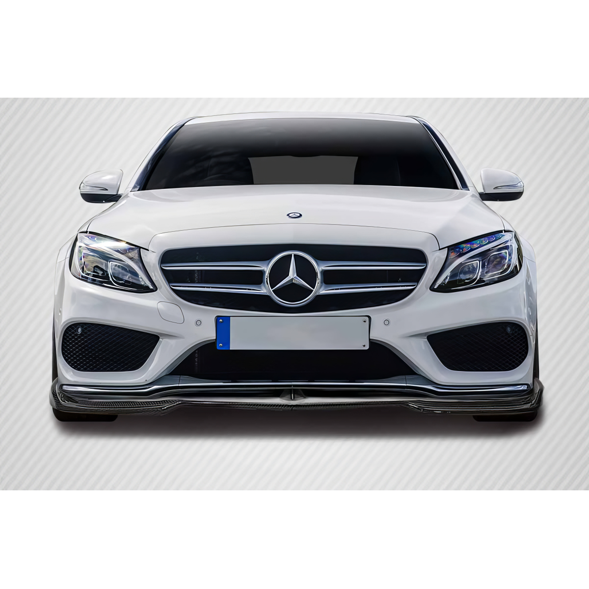 Modify your Mercedes-Benz C300 2015 with our Exterior/Front Bumpers or Lips - Front angle view of Mercedes C300 with carbon lip