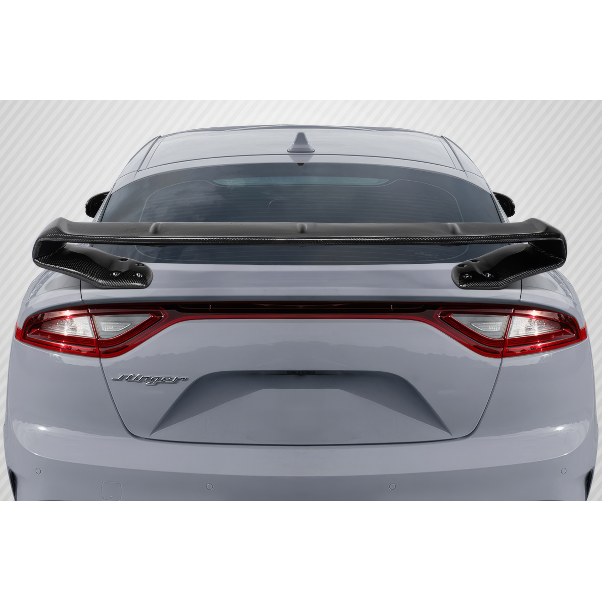 Modify your KIA Stinger 2018 with our Exterior/Wings - Rear view showing the wing at a straight angle