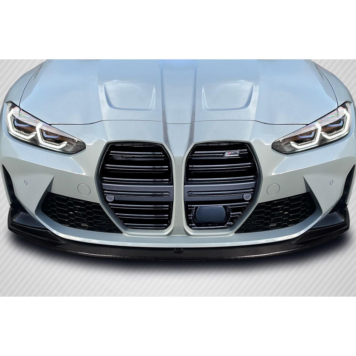 Modify your BMW M3 2021 with our Exterior/Front Bumpers or Lips - Front view angle showing front bumper design