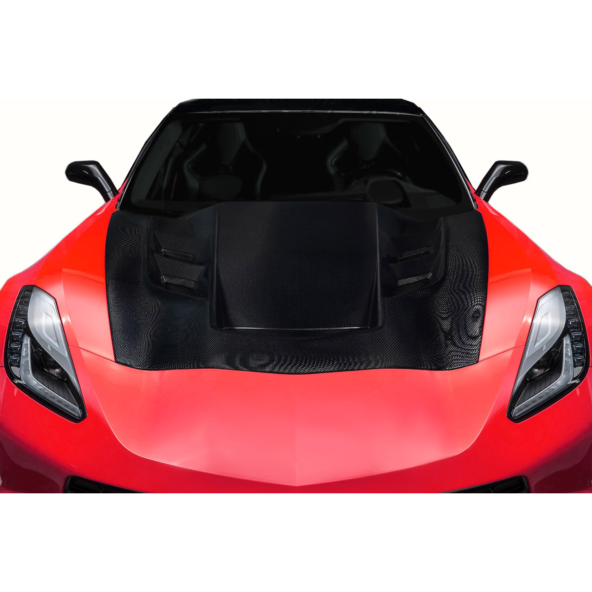 Modify your Chevrolet Corvette 2014 with our Exterior/Hoods - Front view of hood at a straight angle