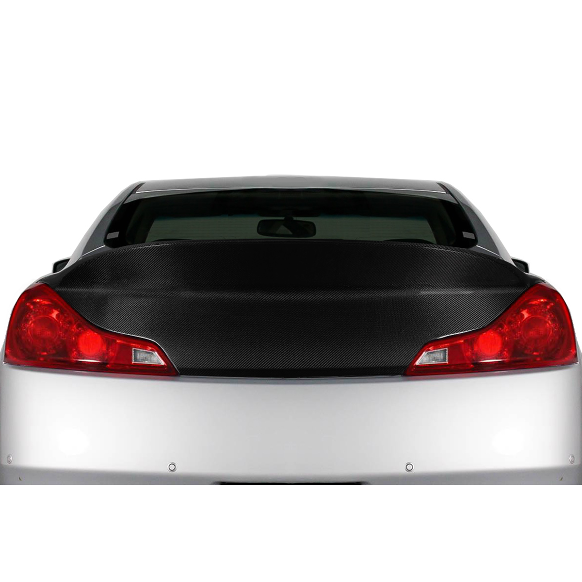 Modify your Infiniti G37 2008 with our Exterior/Trunks - Rear view of trunk with carbon fiber design