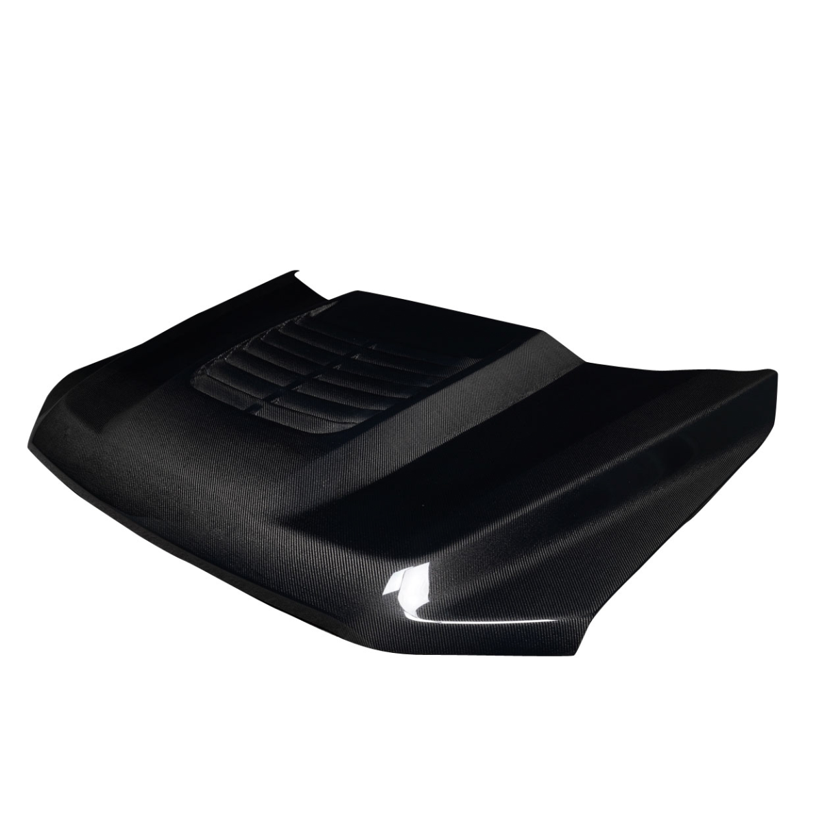 Modify your Ford F-150 2021 with our Exterior/Hoods - Top down angle of carbon fiber hood for F150