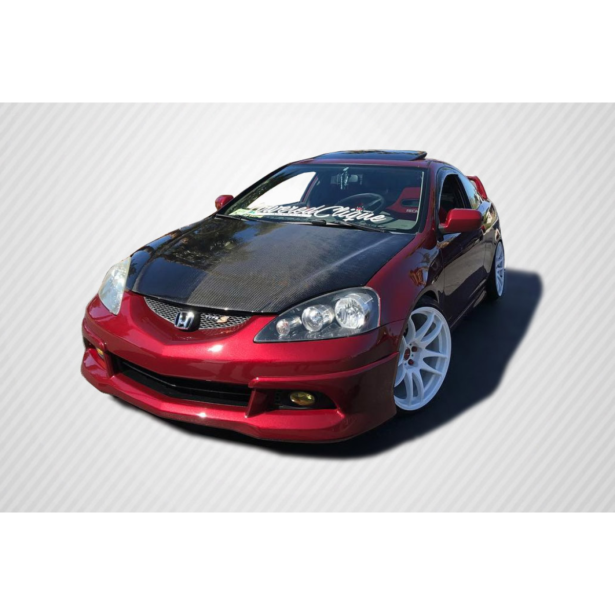 Modify your Acura RSX 2002 with our Exterior/Hoods - Front three quarter view of the car