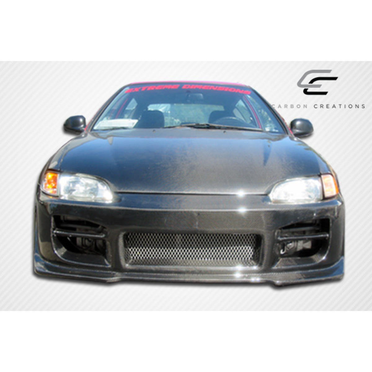 Modify your Honda Civic 1992 with our Exterior/Hoods - Front angle view showing hood design details