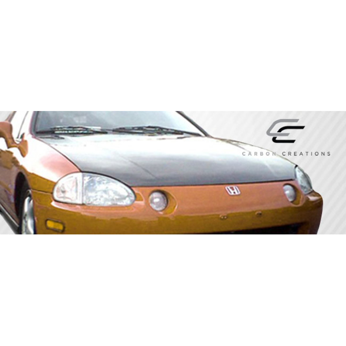 Modify your Honda Civic del Sol 1993 with our Exterior/Hoods - Front angle of Honda Civic del Sol hood