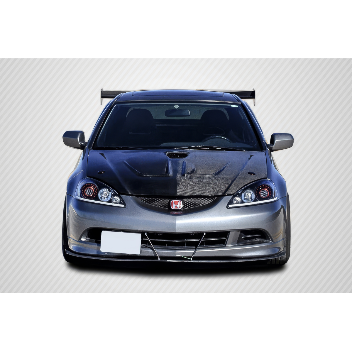 Modify your Acura RSX 2002 with our Exterior/Hoods - Front view of the vehicle at eye level