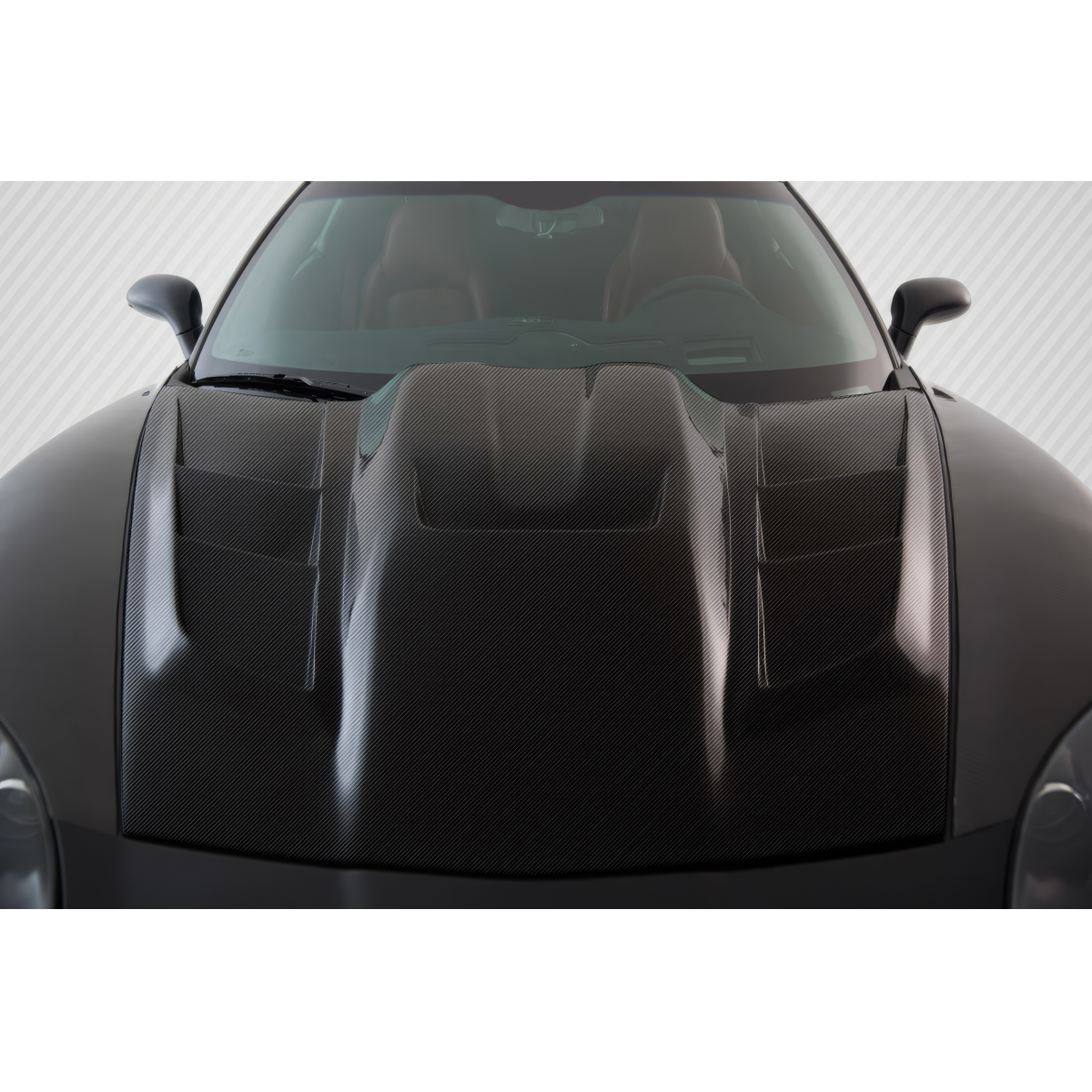 Modify your Chevrolet Corvette 2005 with our Exterior/Hoods - Top down view of hood at a slight angle