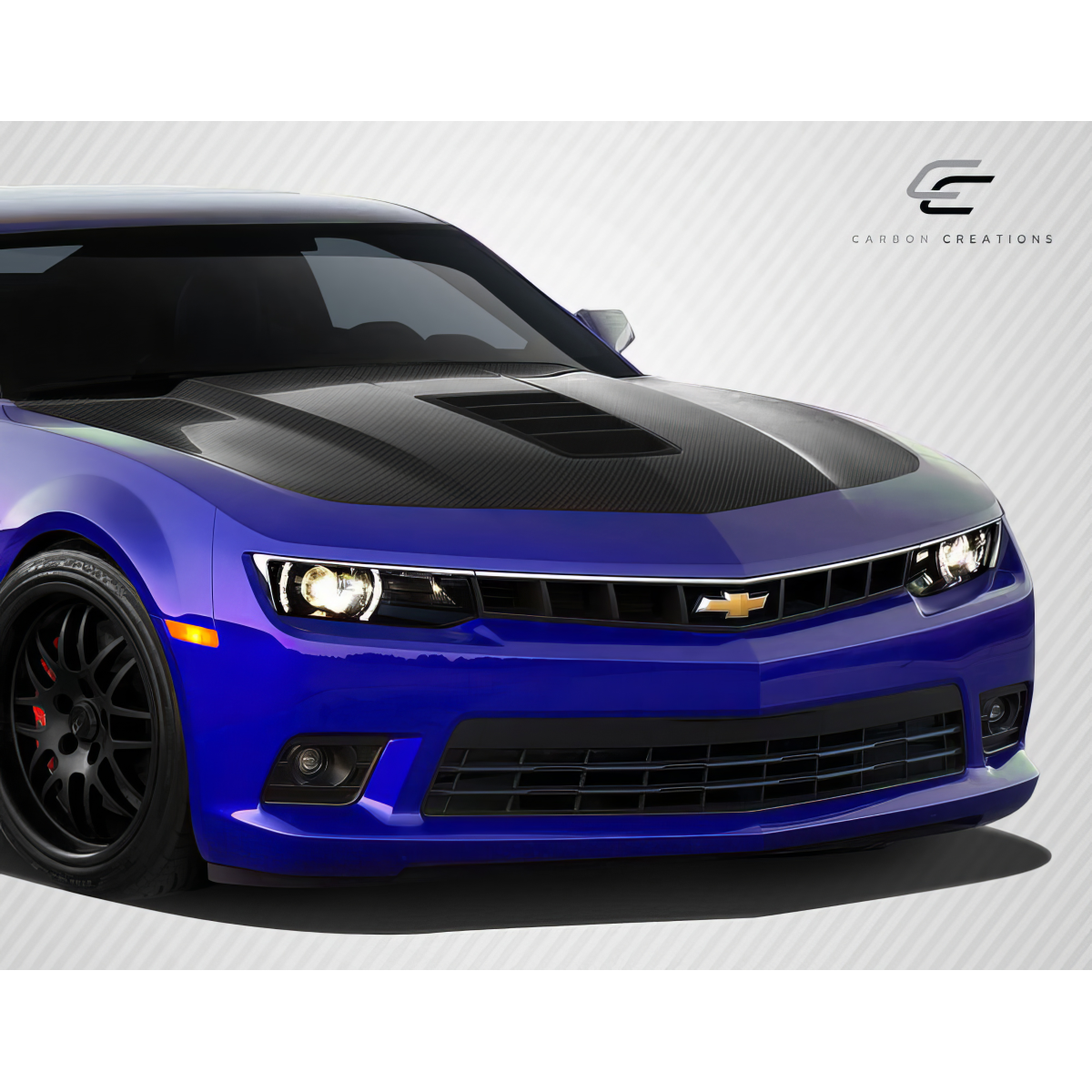 Modify your Chevrolet Camaro 2010 with our Exterior/Hoods - Front angle view of Chevrolet Camaro hood
