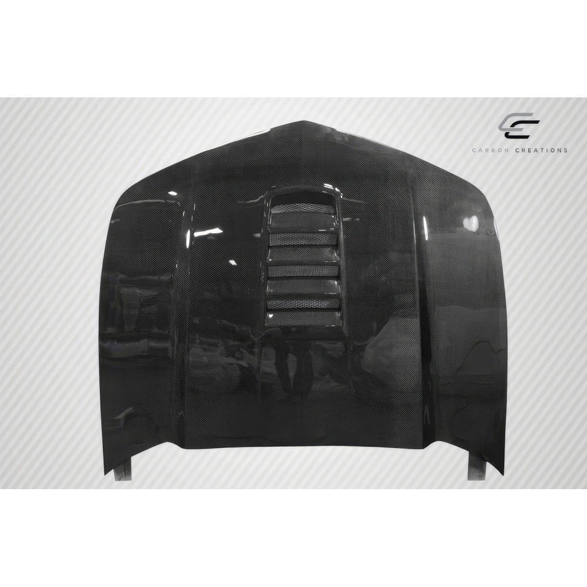 Modify your Chevrolet Camaro 2010 with our Exterior/Hoods - Part seen at an overhead angle from the front
