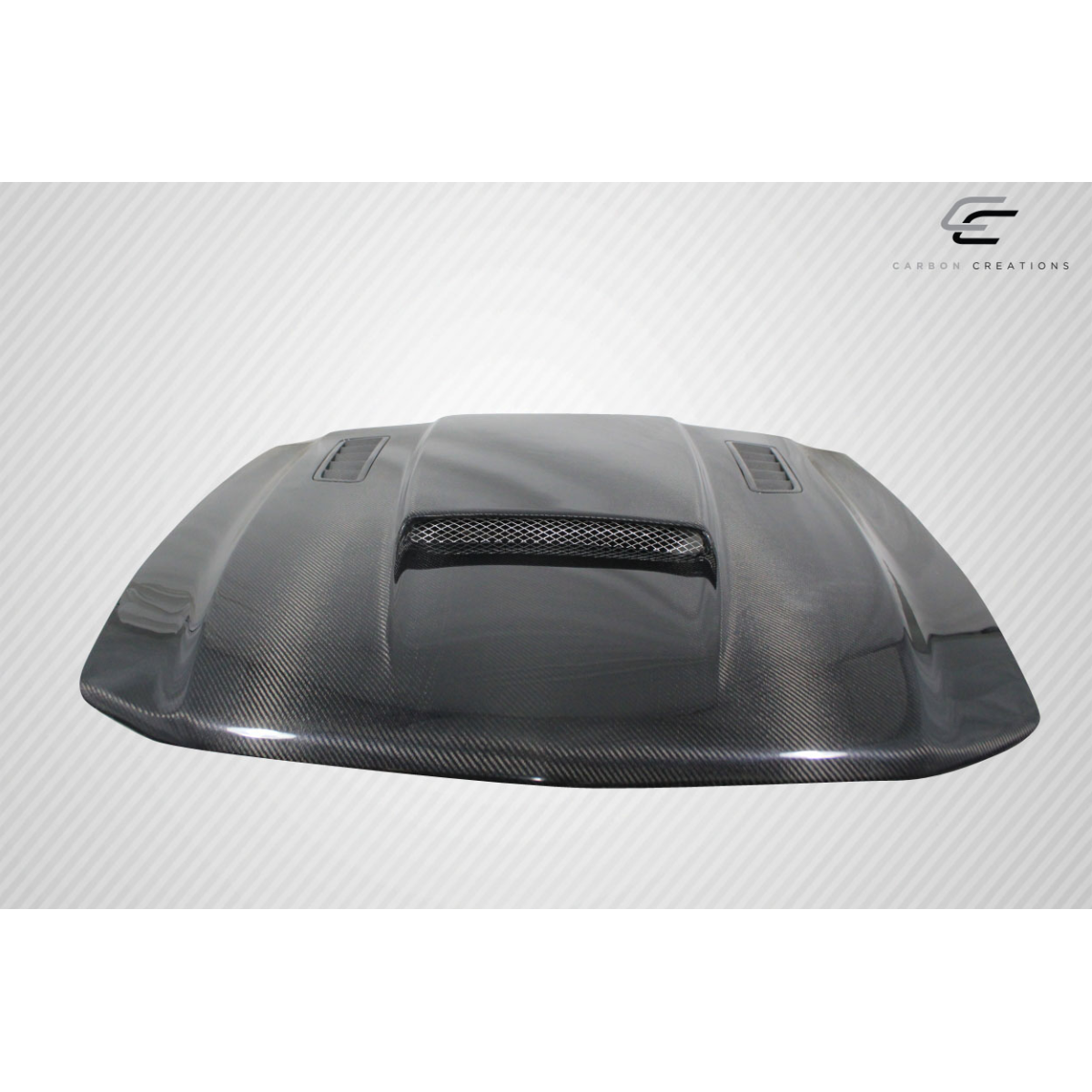 Modify your Ford Mustang 2010 with our Exterior/Hoods - Front view of carbon fiber hood from above