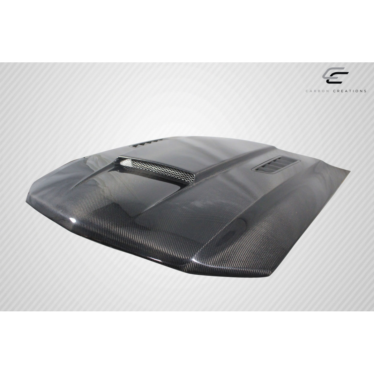 Modify your Ford Mustang 2010 with our Exterior/Hoods - The angle shows the hood from a slight side view