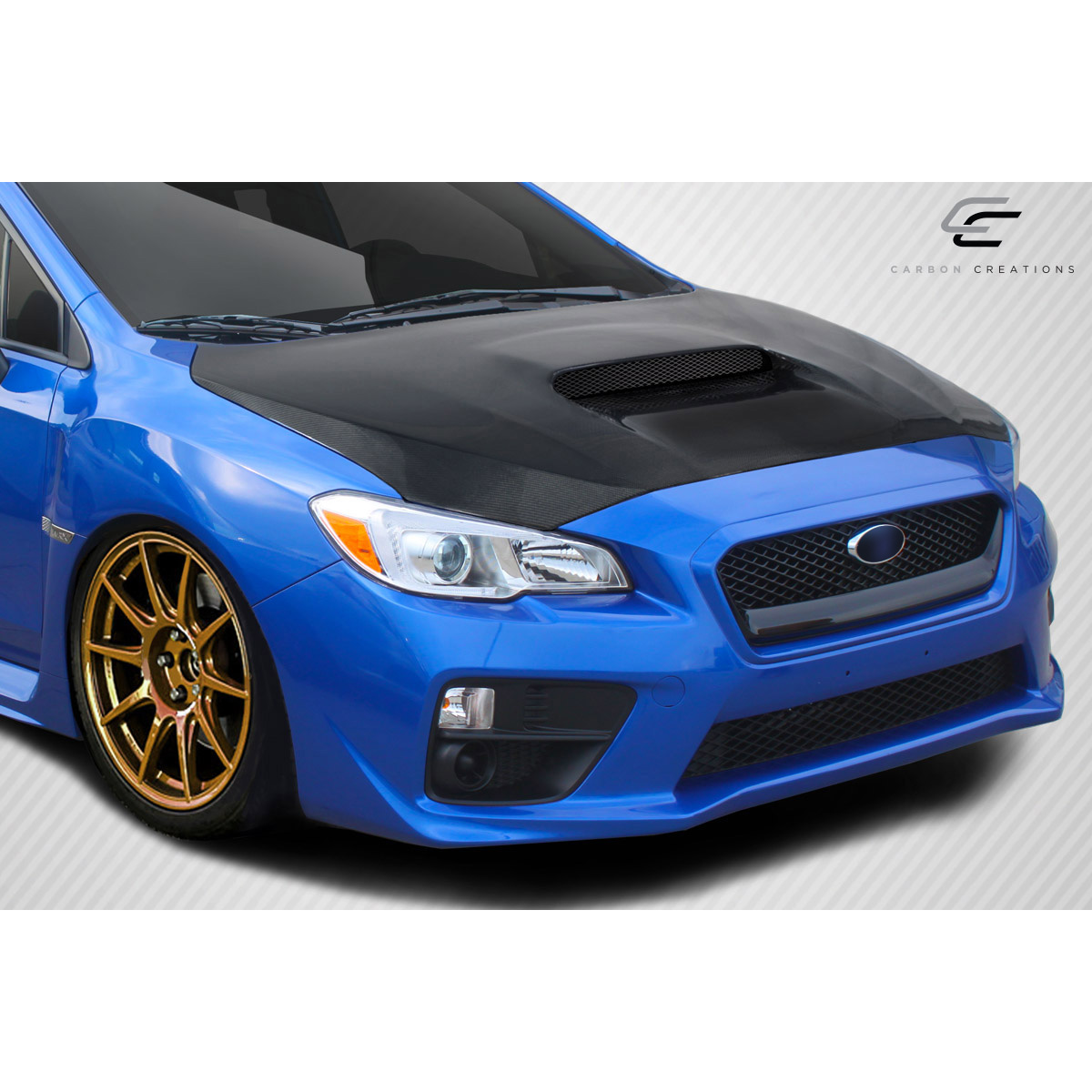 Modify your Subaru WRX 2015 with our Exterior/Hoods - Angled view of the hood from the front left