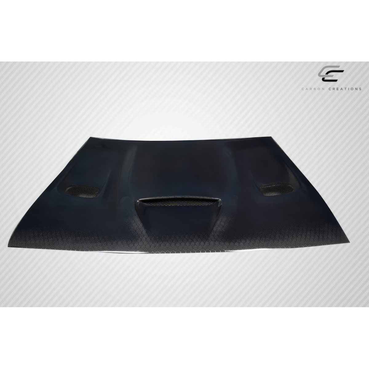 Modify your Dodge Challenger 2008 with our Exterior/Hoods - Top view angle of carbon fiber hood