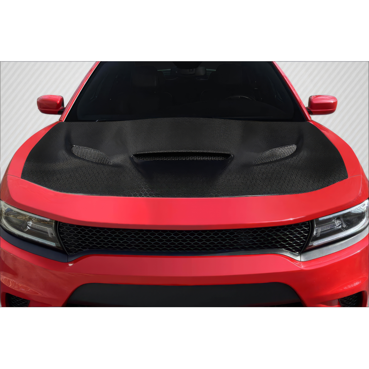 Modify your Dodge Charger 2015 with our Exterior/Hoods - Frontal view of the vehicle hood