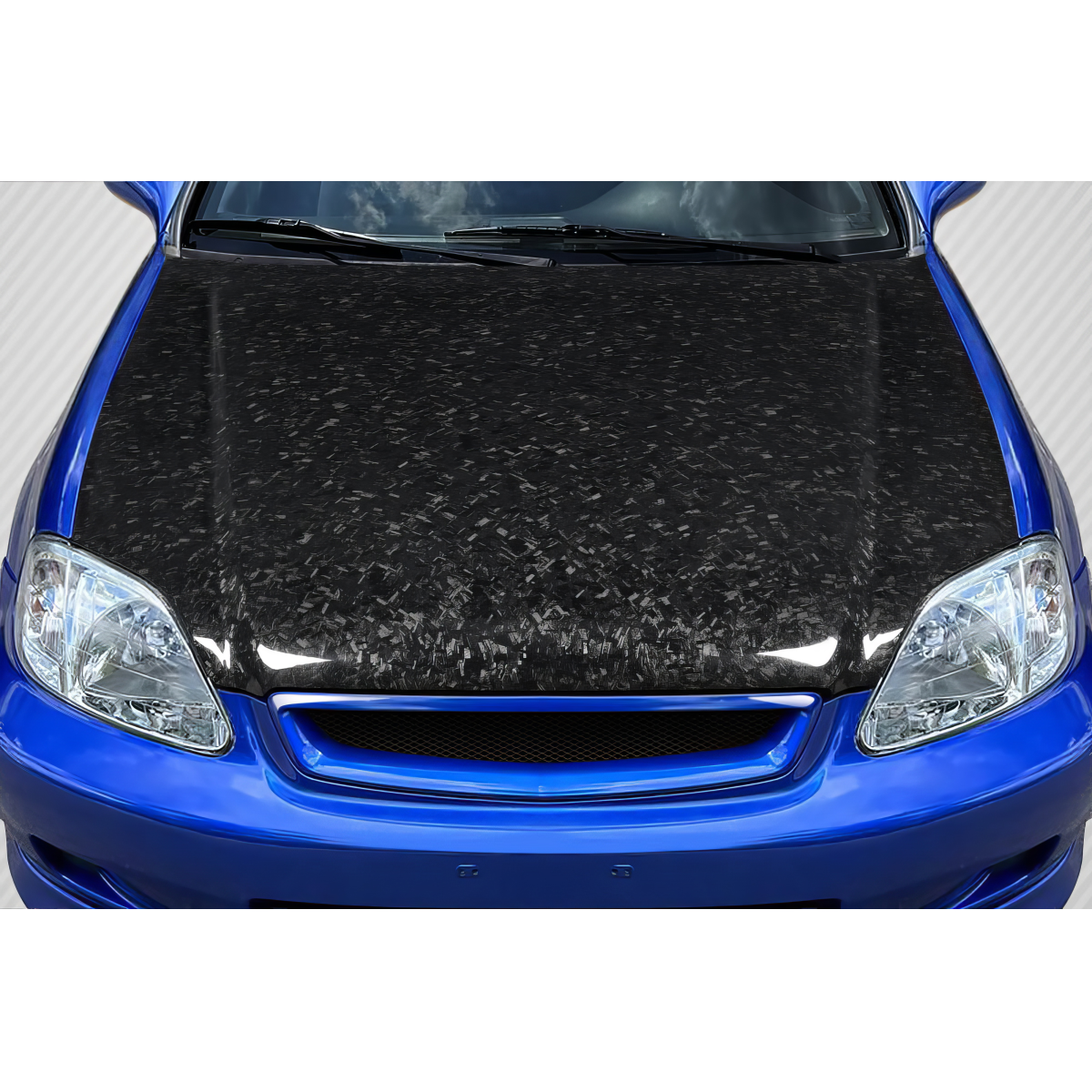 Modify your Honda Civic 1999 with our Exterior/Hoods - Hood viewed from a front top angle