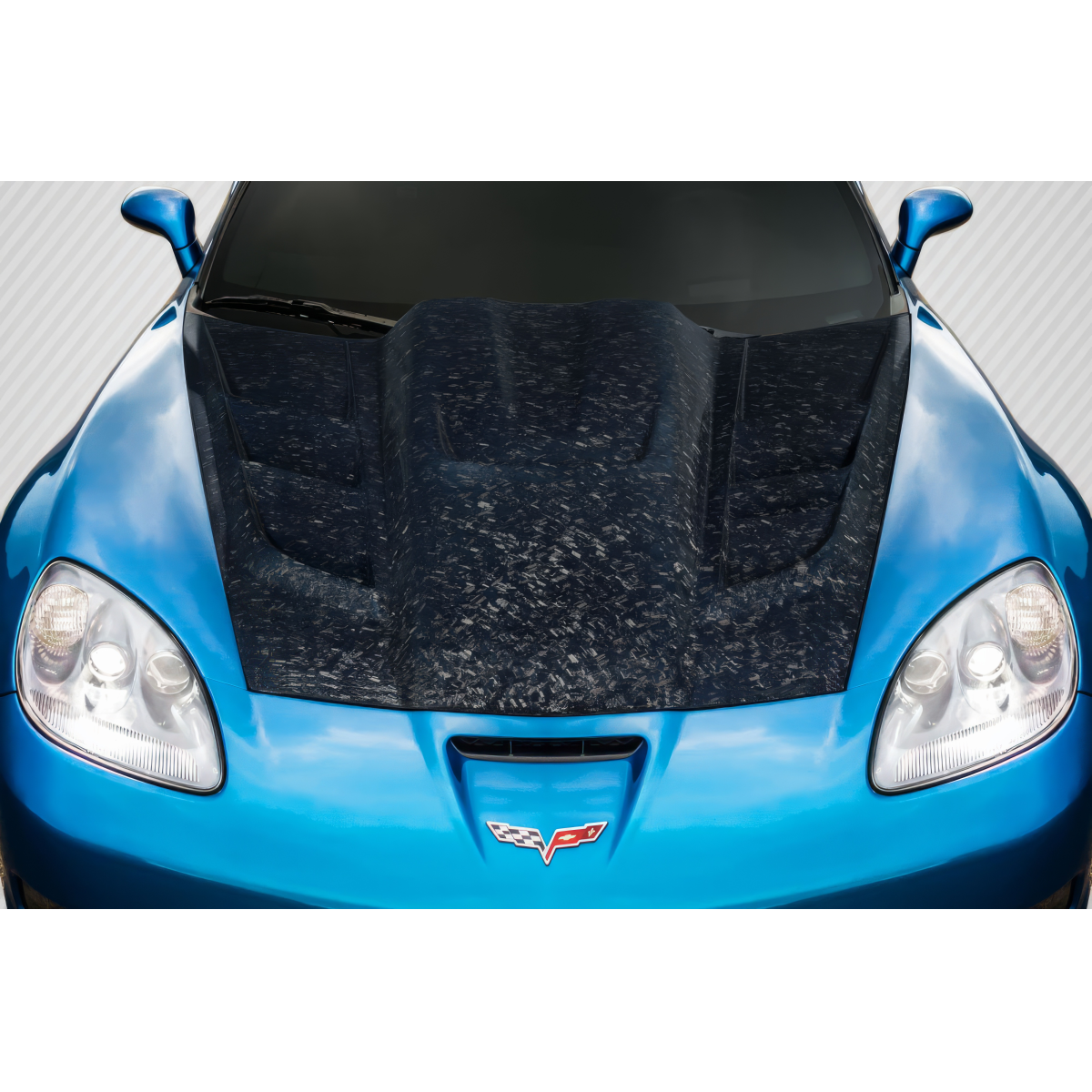 Modify your Chevrolet Corvette 2005 with our Exterior/Hoods - Viewed from directly above at a slight angle