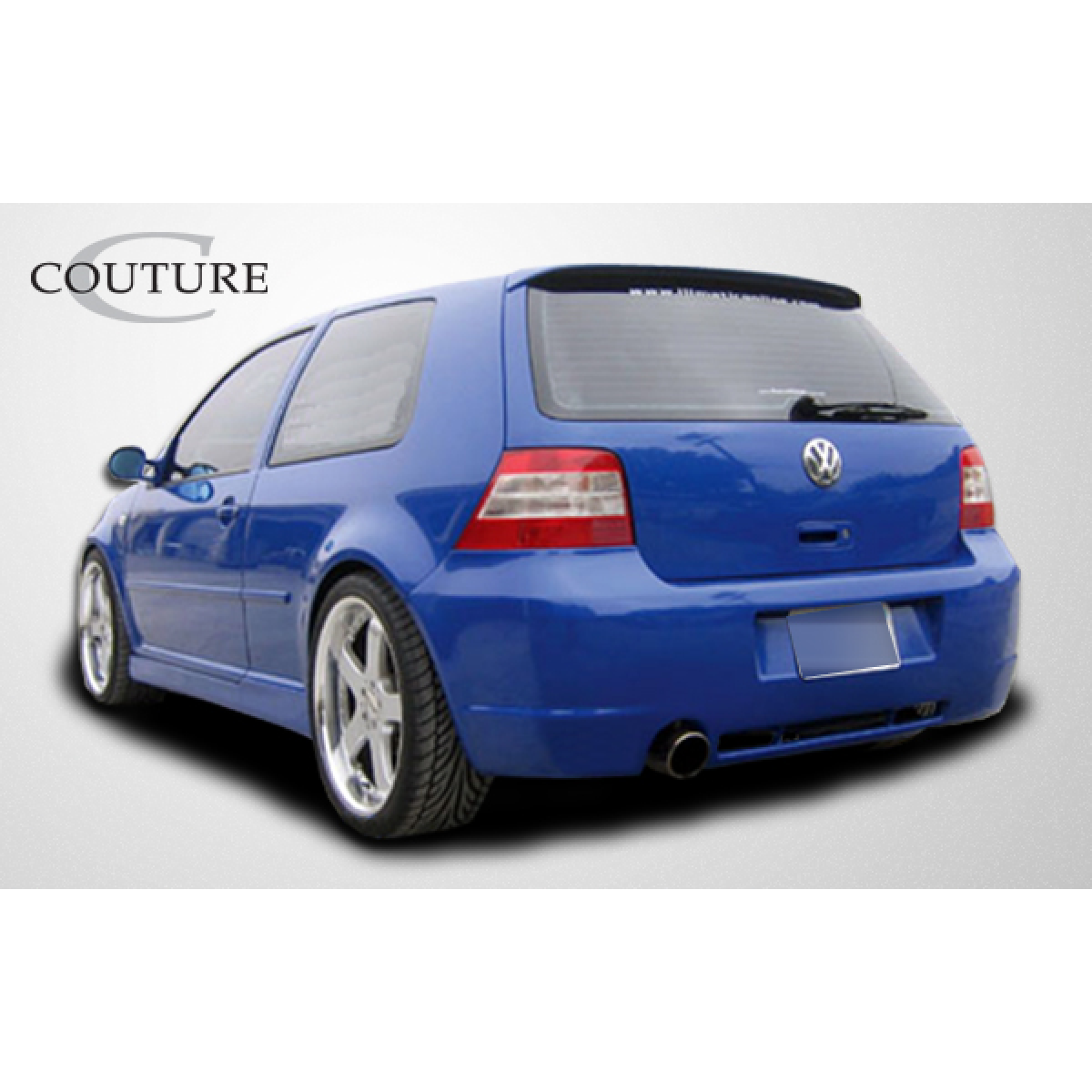 Modify your Volkswagen Golf 1999 with our Exterior/Side Skirts - Image shows car from rear angle and slightly side