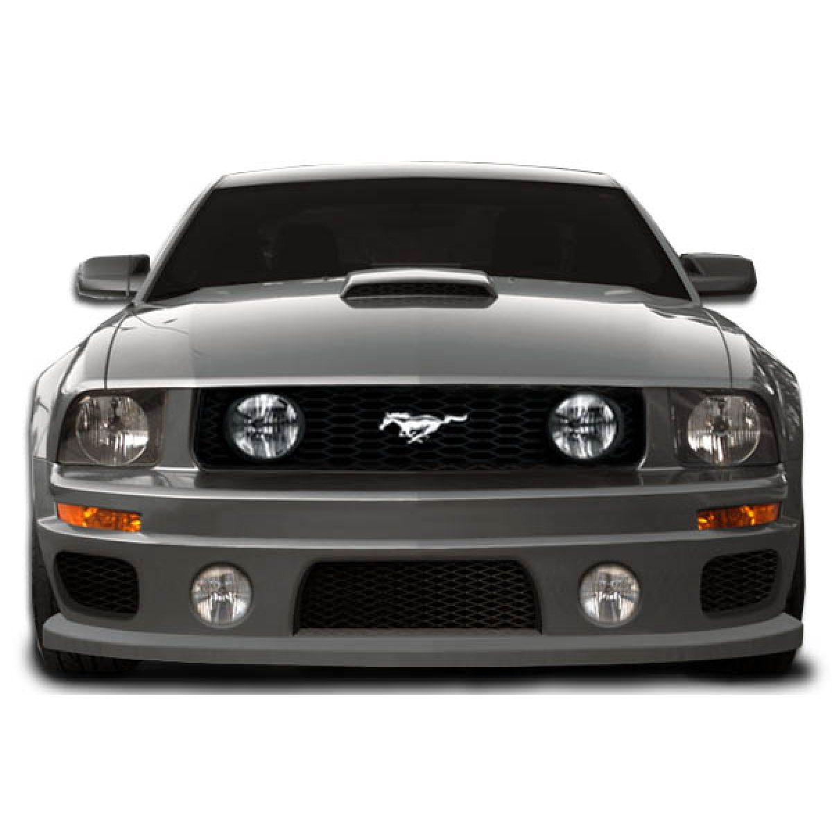 Modify your Ford Mustang 2005 with our Exterior/Front Bumpers or Lips - Front view of a car at a straight angle