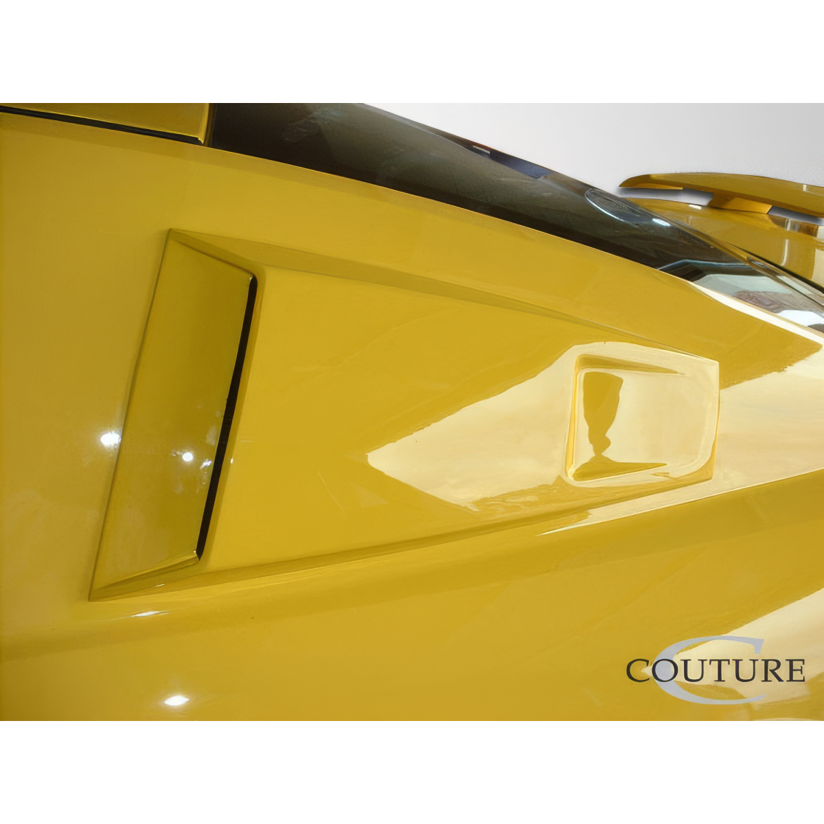 Modify your Ford Mustang 2005 with our Exterior/Scoops - Angled side view of scoop on vehicle panel