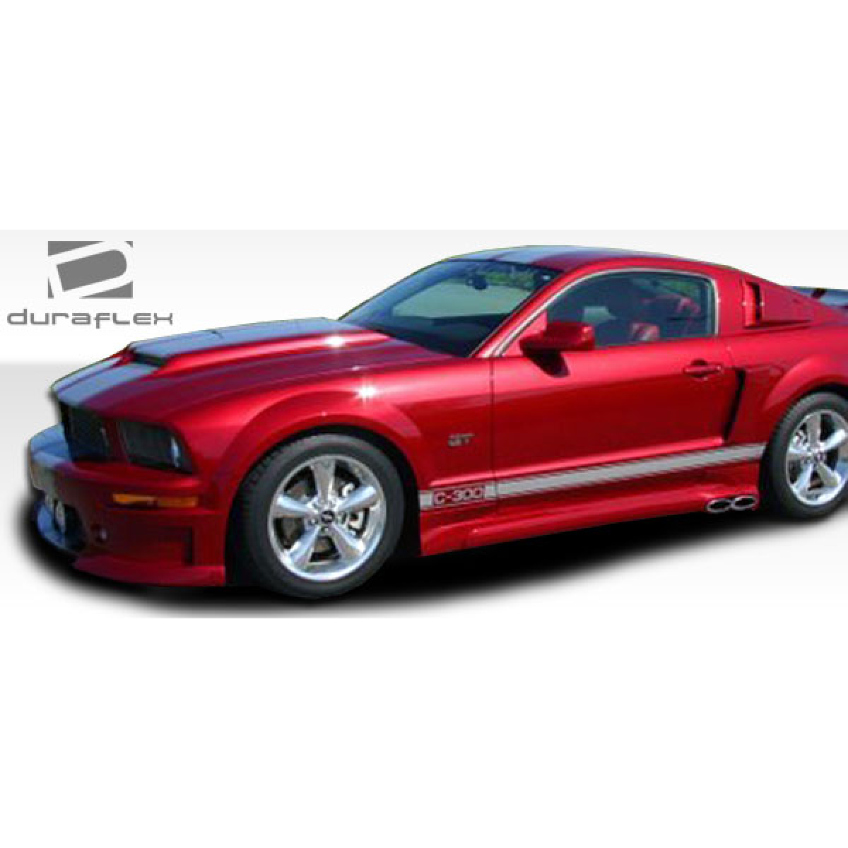 Modify your Ford Mustang 2005 with our Exterior/Scoops - Angled view of car showcasing side scoop design