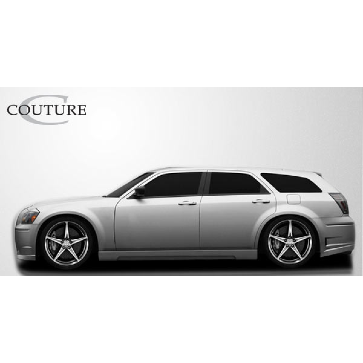 Modify your Chrysler 300 2005 with our Exterior/Side Skirts - Side angle view of the vehicle showcasing skirts