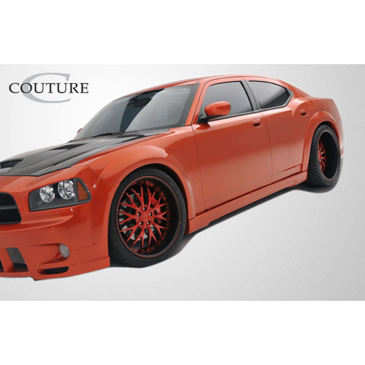 Modify your Dodge Charger 2006 with our Exterior/Side Skirts - Angled view from the front passenger side