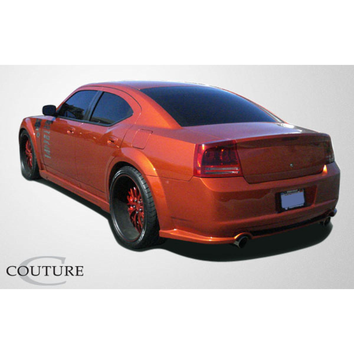 Modify your Dodge Charger 2006 with our Exterior/Side Skirts - Angled view of rear side of the vehicle