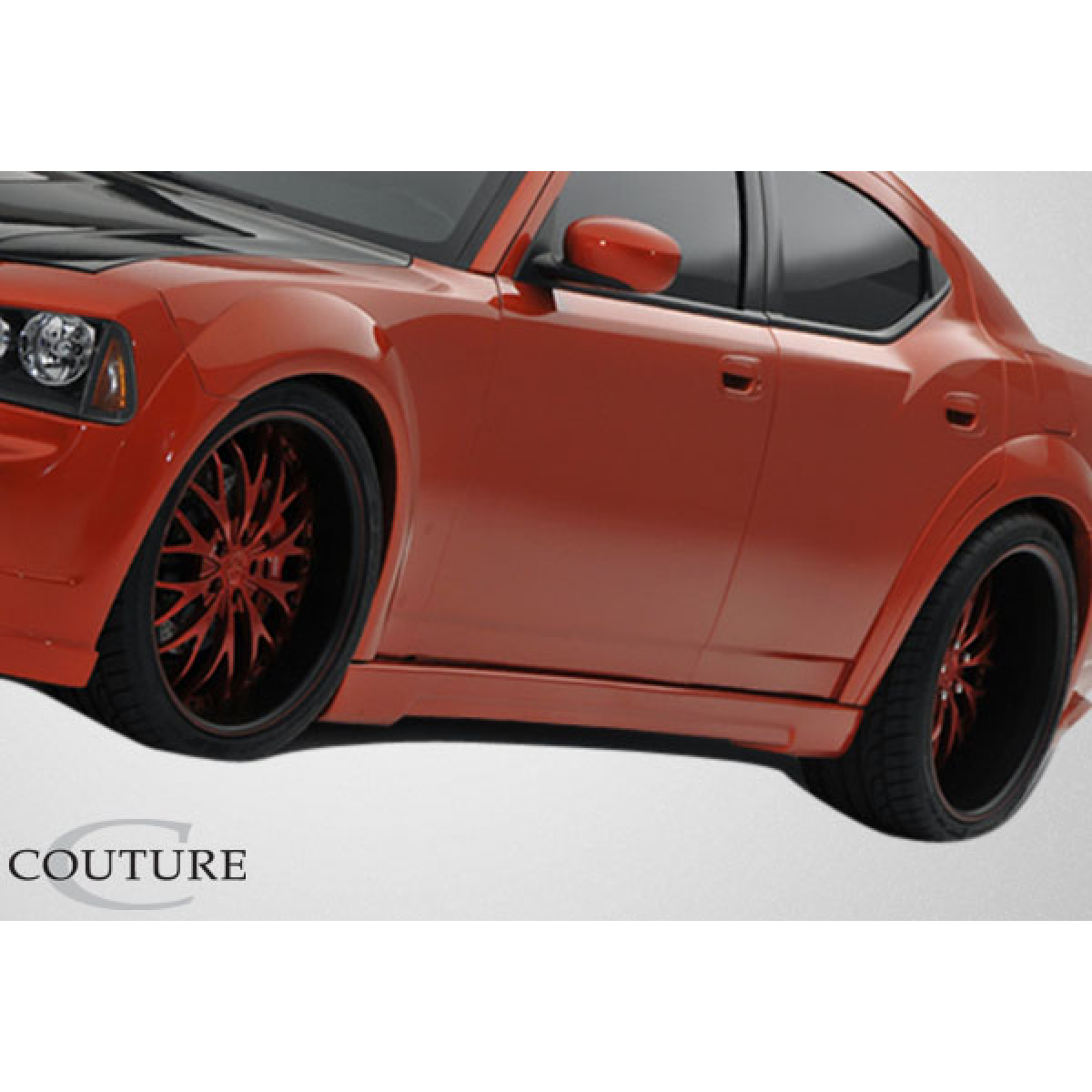 Modify your Dodge Charger 2006 with our Exterior/Side Skirts - Angled view showing side skirts of car