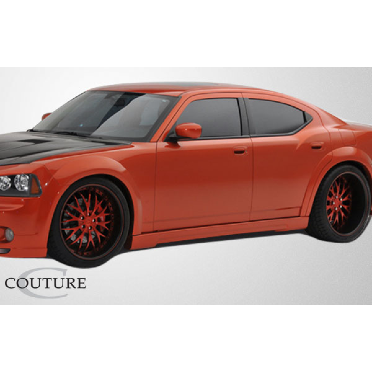 Modify your Dodge Charger 2006 with our Exterior/Side Skirts - Side angle view of the vehicle