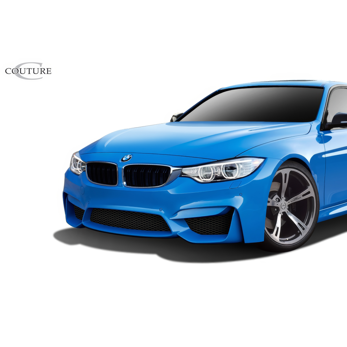 Modify your BMW 3-Series 2012 with our Exterior/Front Bumpers or Lips - Front angle showing car facade and bumper