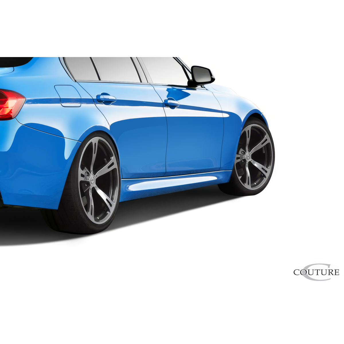 Modify your BMW 3-Series 2012 with our Exterior/Side Skirts - View from the rear side at a slight angle