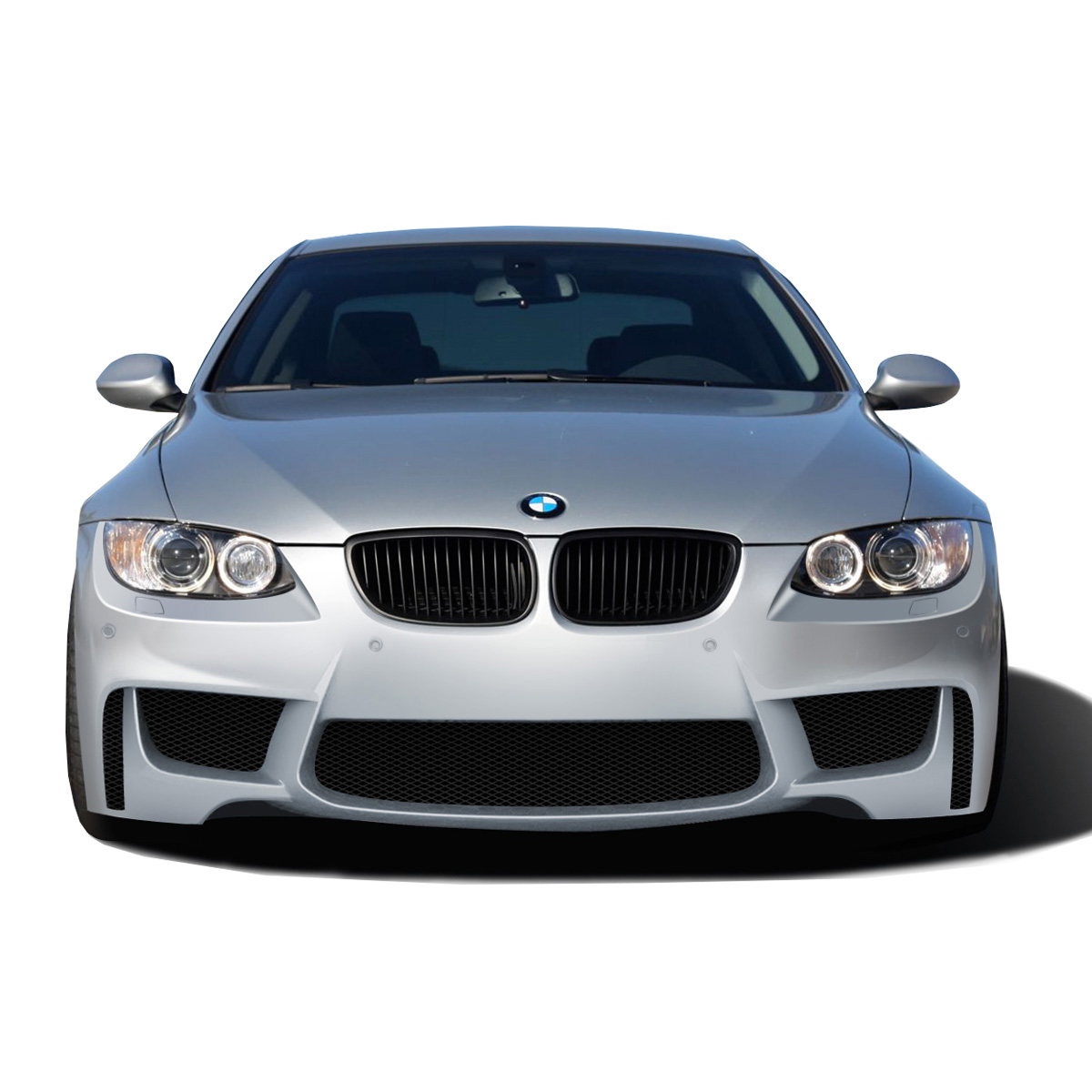 Modify your BMW 3-Series 2007 with our Exterior/Front Bumpers or Lips - Frontal view of the vehicle at 0 degrees angle