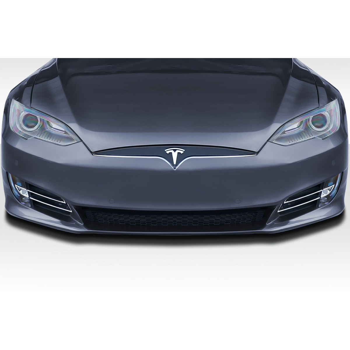 Modify your Tesla S 2012 with our Exterior/Front Bumpers or Lips - Frontal view of a Tesla Model S bumper