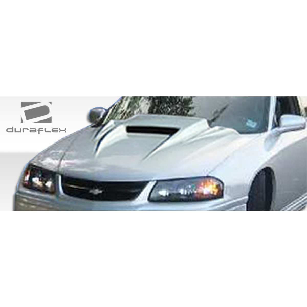 Modify your Chevrolet Impala 2000 with our Exterior/Hoods - Front angle view of aftermarket hood design