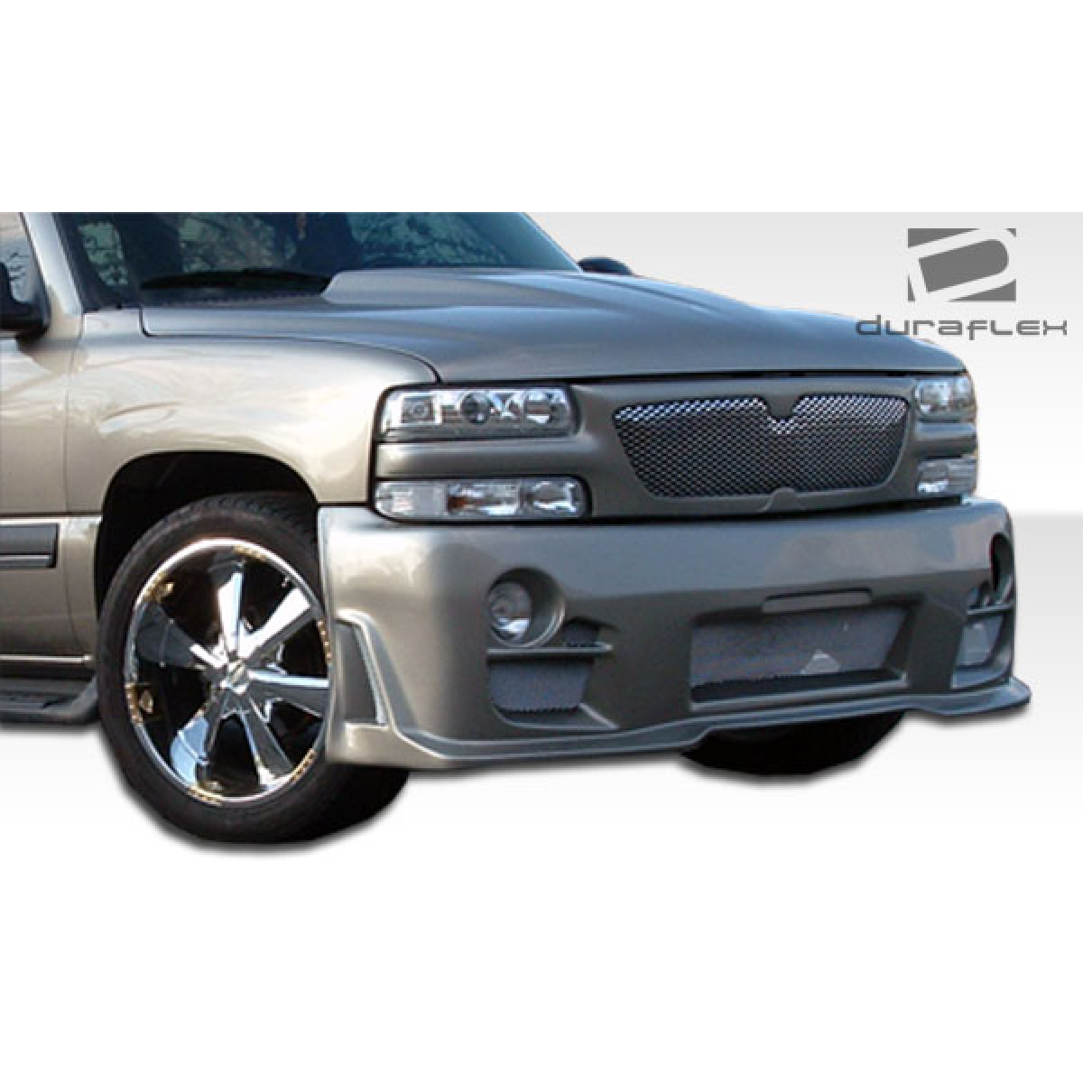 Modify your Chevrolet Silverado 2000 with our Exterior/Front Bumpers or Lips - Front angle showing the bumper design details