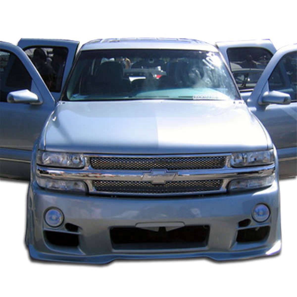 Modify your Chevrolet Silverado 2000 with our Exterior/Front Bumpers or Lips - Front view of a Chevrolet Silverado at a slight angle