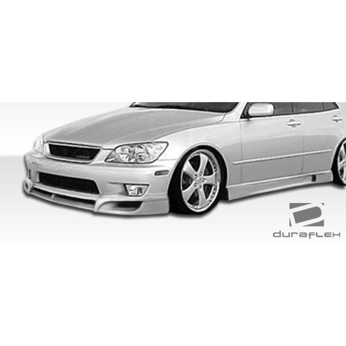 Modify your Lexus IS Series 2000 with our Exterior/Side Skirts - Front angle view of side skirts on vehicle