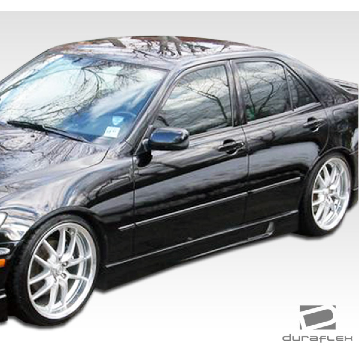 Modify your Lexus IS Series 2000 with our Exterior/Side Skirts - Side view at a slight angle highlighting skirts