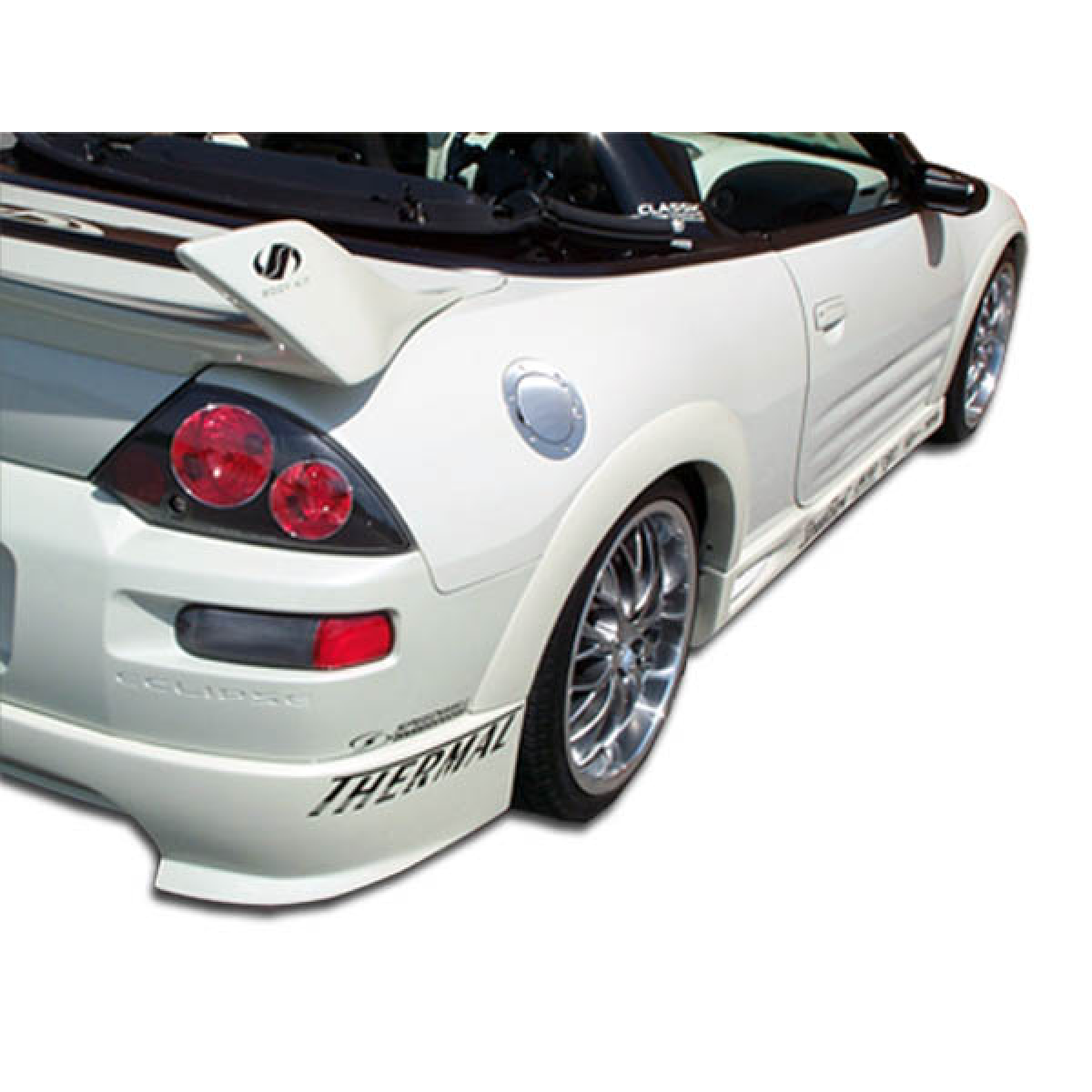 Modify your Mitsubishi Eclipse 2003 with our Exterior/Complete Body Kits - Rear angle showing the fender flares installed