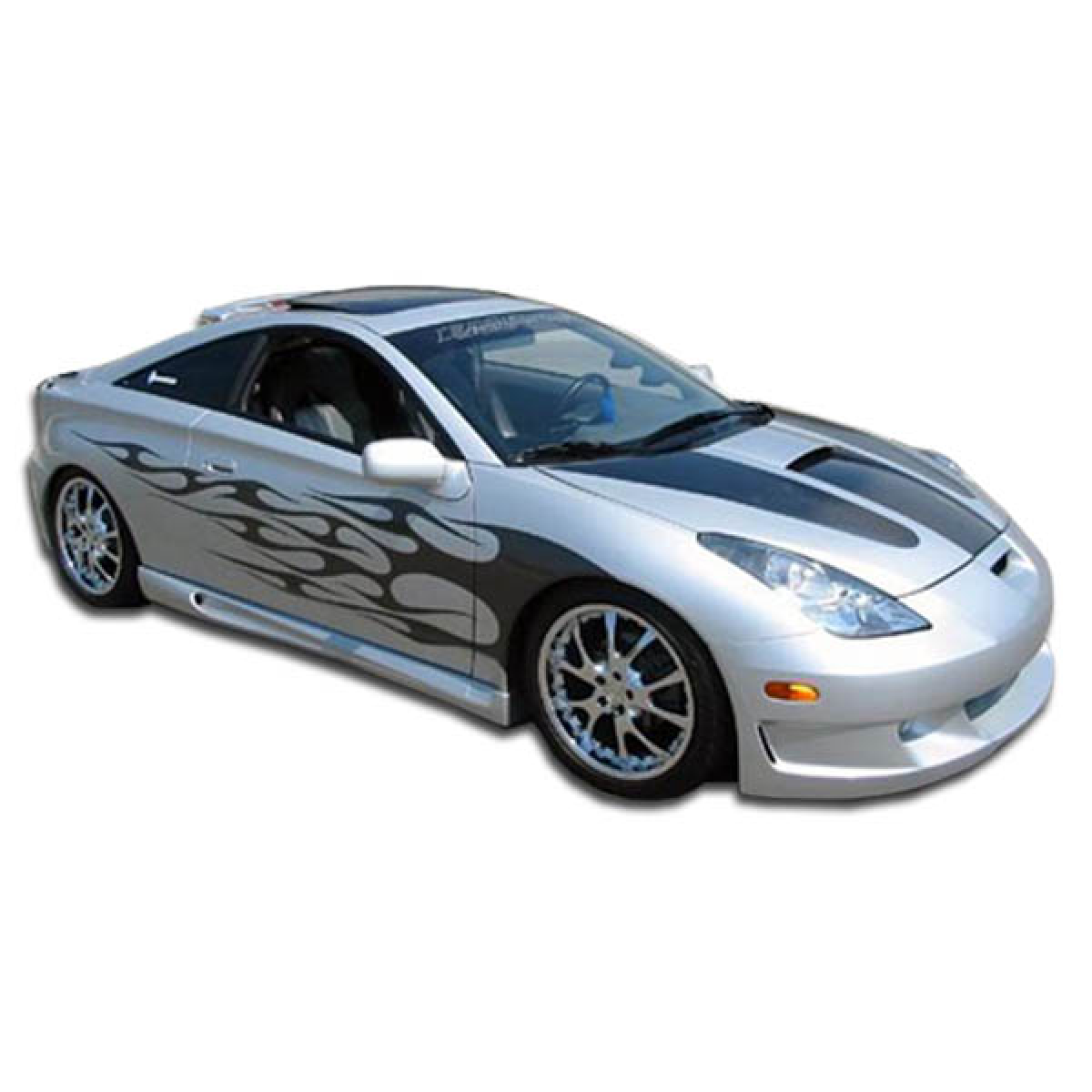 Modify your Toyota Celica 2000 with our Exterior/Side Skirts - Side angle view of a Toyota Celica