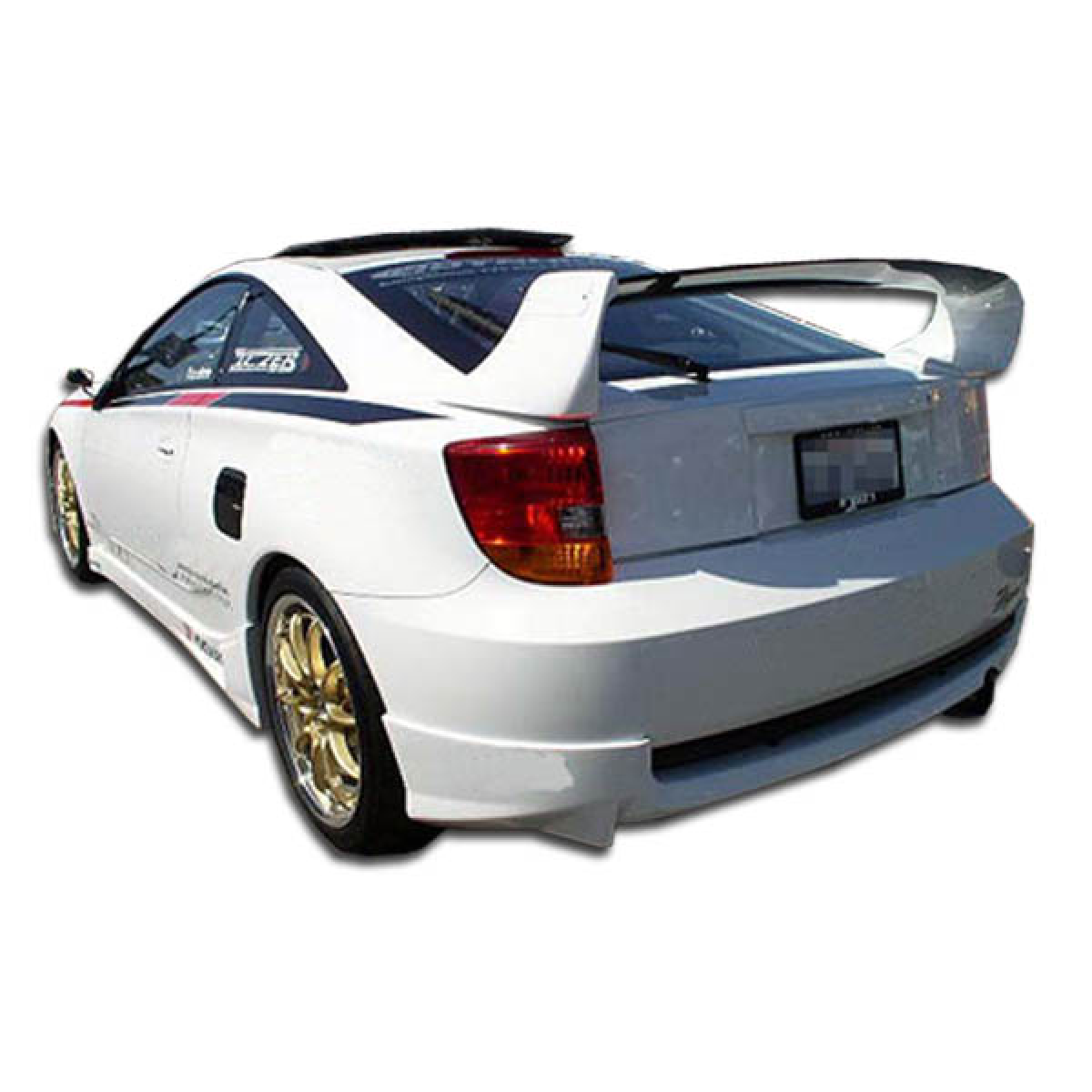 Modify your Toyota Celica 2000 with our Exterior/Rear Bumpers or Lips - Viewed from a slight rear angle