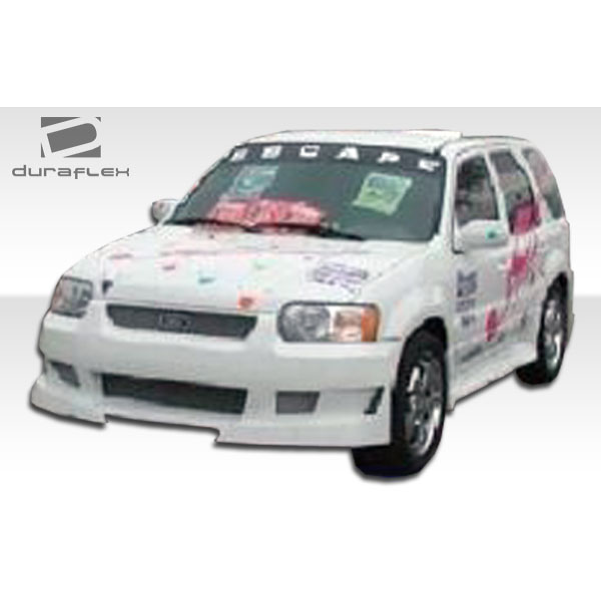 Modify your Ford Escape 2001 with our Exterior/Side Skirts - Image shows vehicle from a front angle