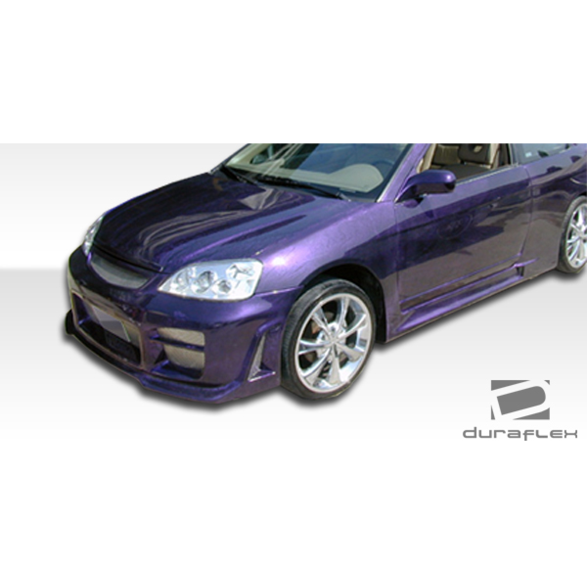 Modify your Honda Civic 2001 with our Exterior/Side Skirts - Front three quarter angle view of the vehicle