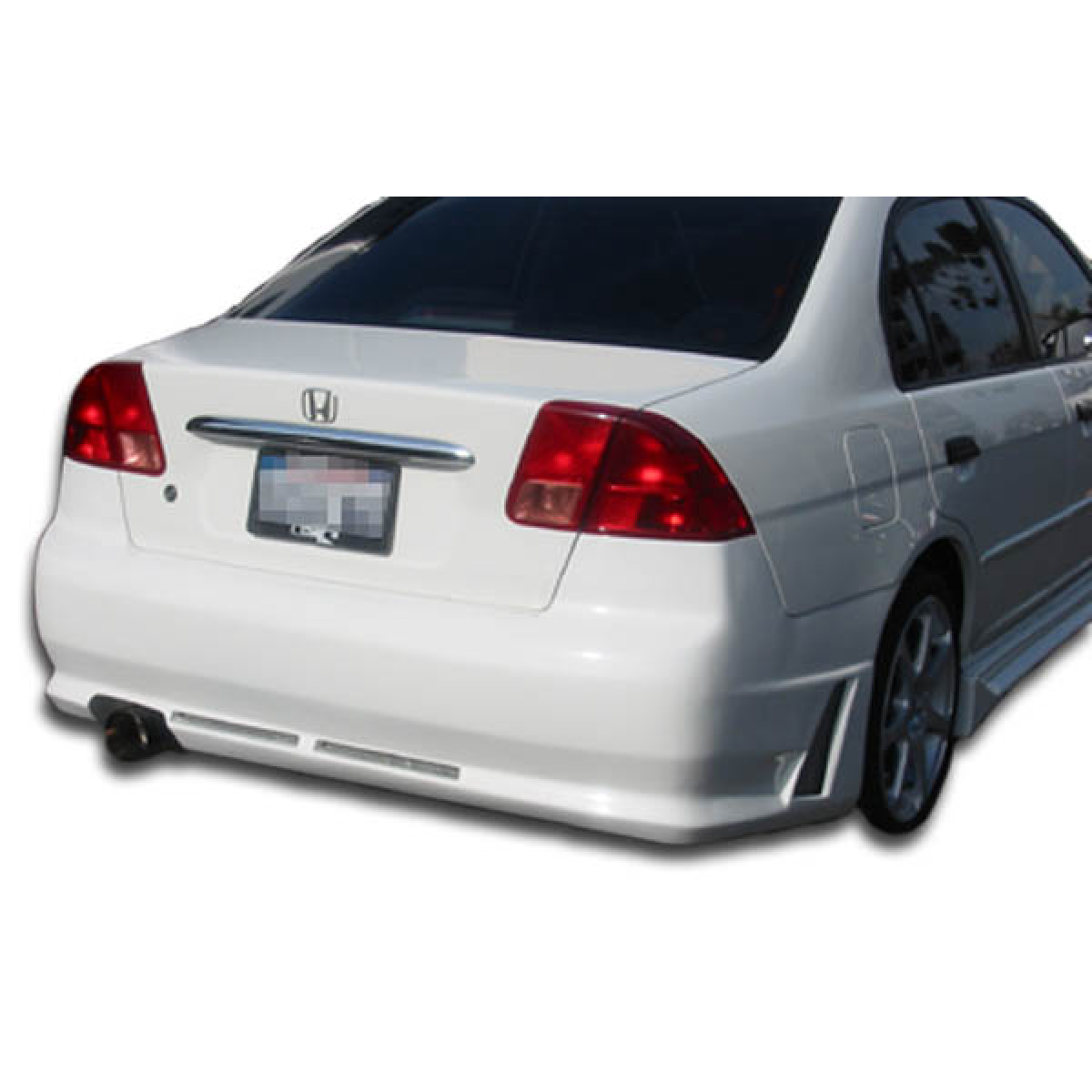 Modify your Honda Civic 2001 with our Exterior/Complete Body Kits - Rear angle view of bumper modification