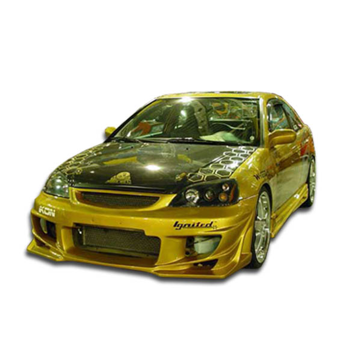 Modify your Honda Civic 2001 with our Exterior/Complete Body Kits - Front angle view of modified Honda Civic